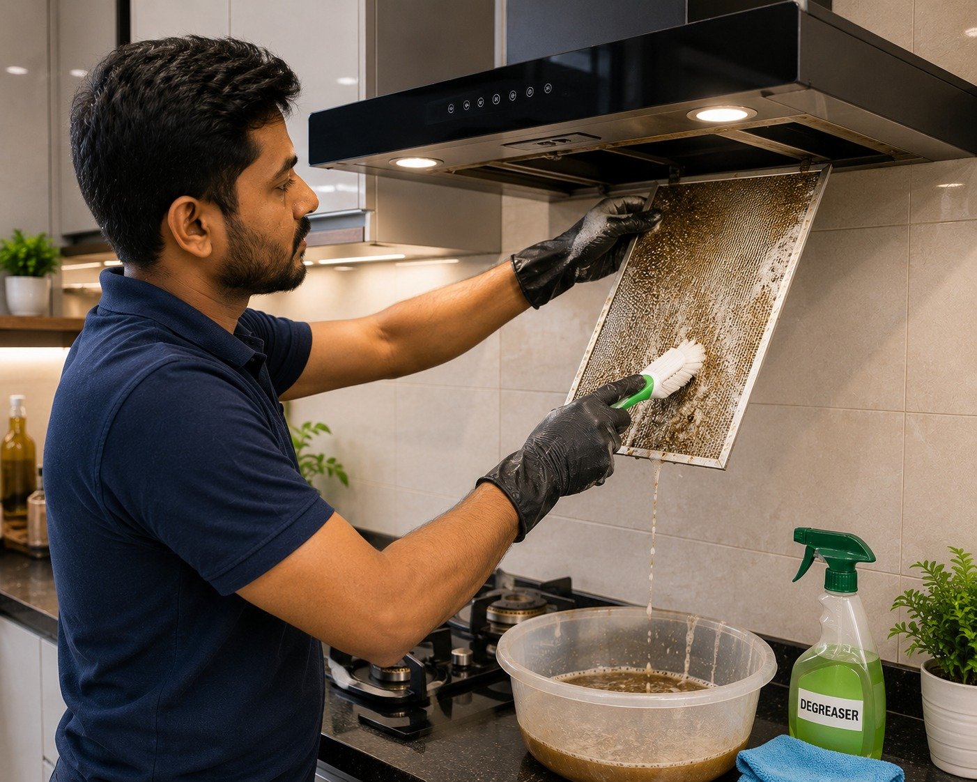 Deep Chimney Filter Cleaning