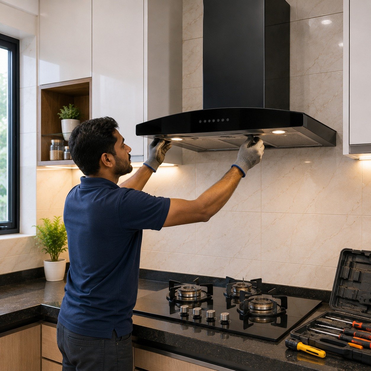 Wall-Mounted Chimney Install