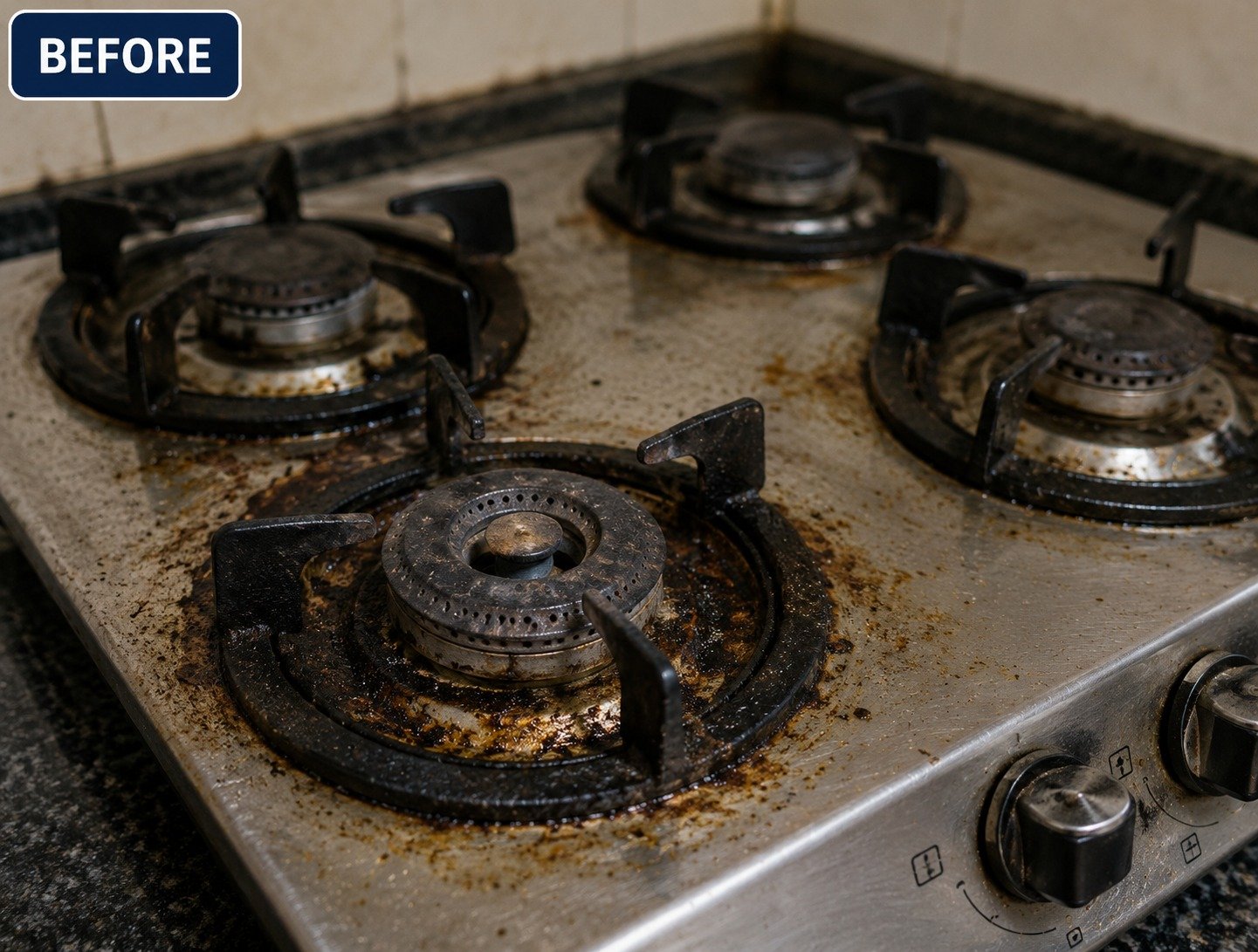 Before: Uneven Flame Burner Fix